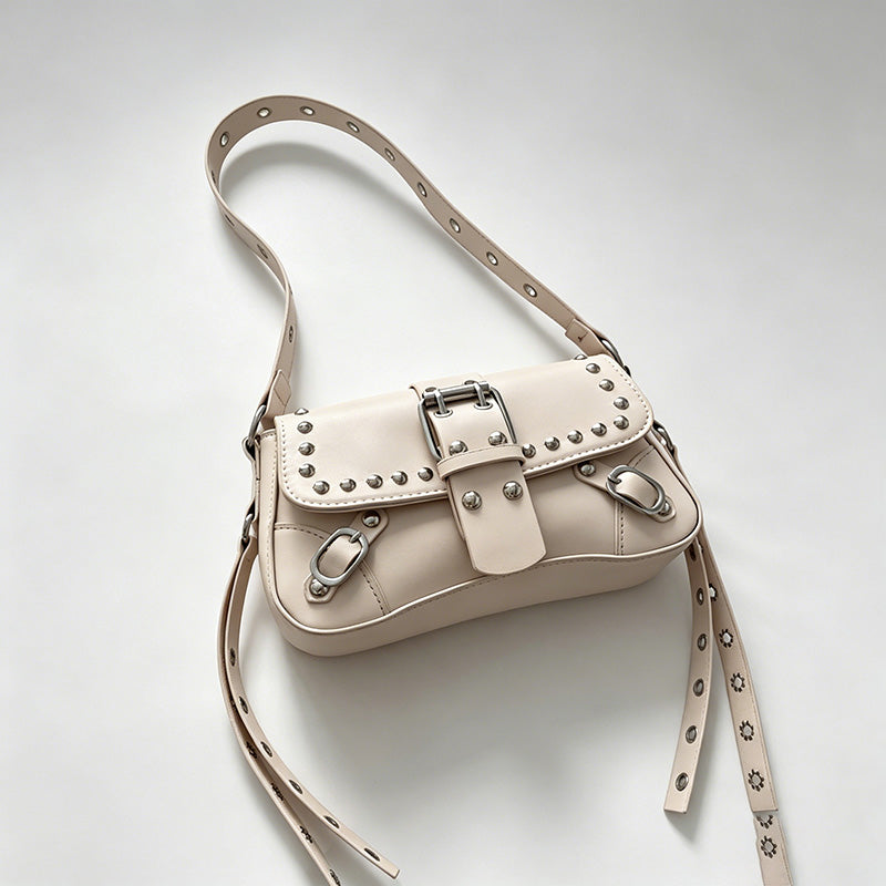 Studded Moto-Style Crossbody B - Shopdayla Wholesale - #9922