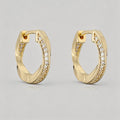 Gemstone Inlay Huggie Hoop Ear - Shopdayla Wholesale - #2114