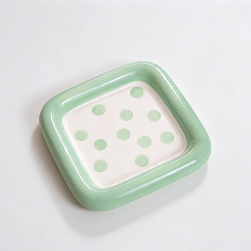 Square Ceramic Polka Dot Desse - Shopdayla Wholesale - #4322