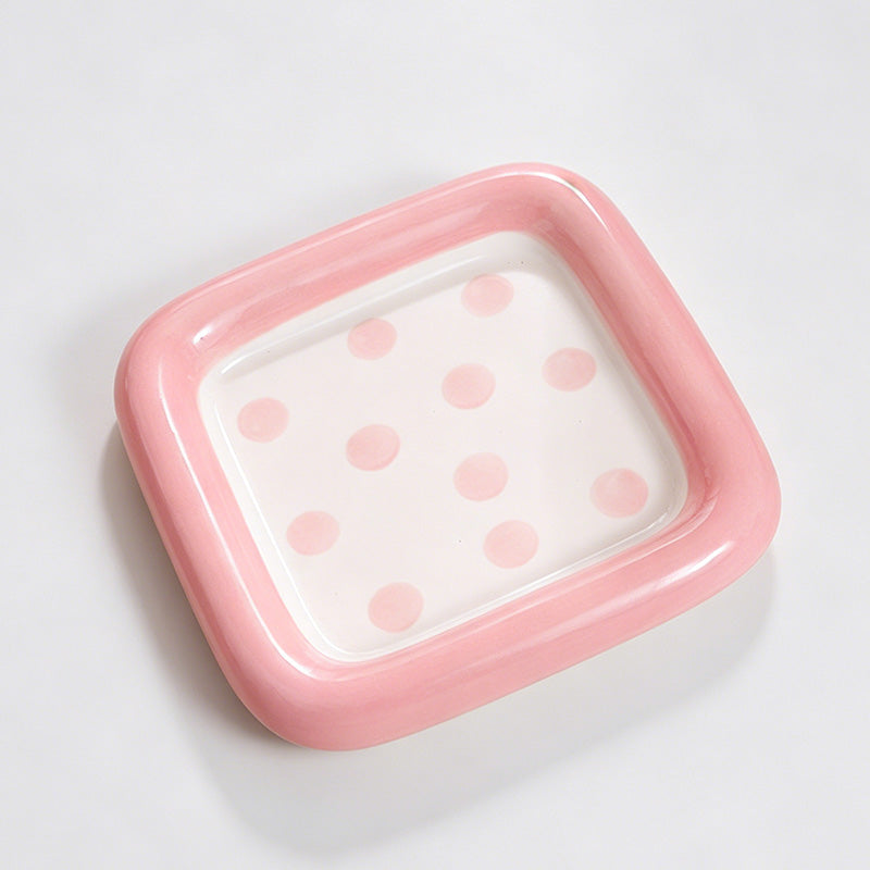 Square Ceramic Polka Dot Desse - Shopdayla Wholesale - #6018