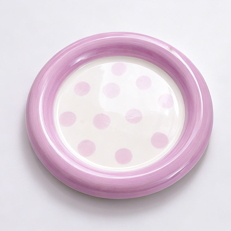 Hand Painted Polka Dot Round C - Shopdayla Wholesale - #5282