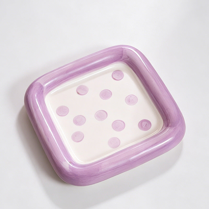 Square Ceramic Polka Dot Desse - Shopdayla Wholesale - #8786