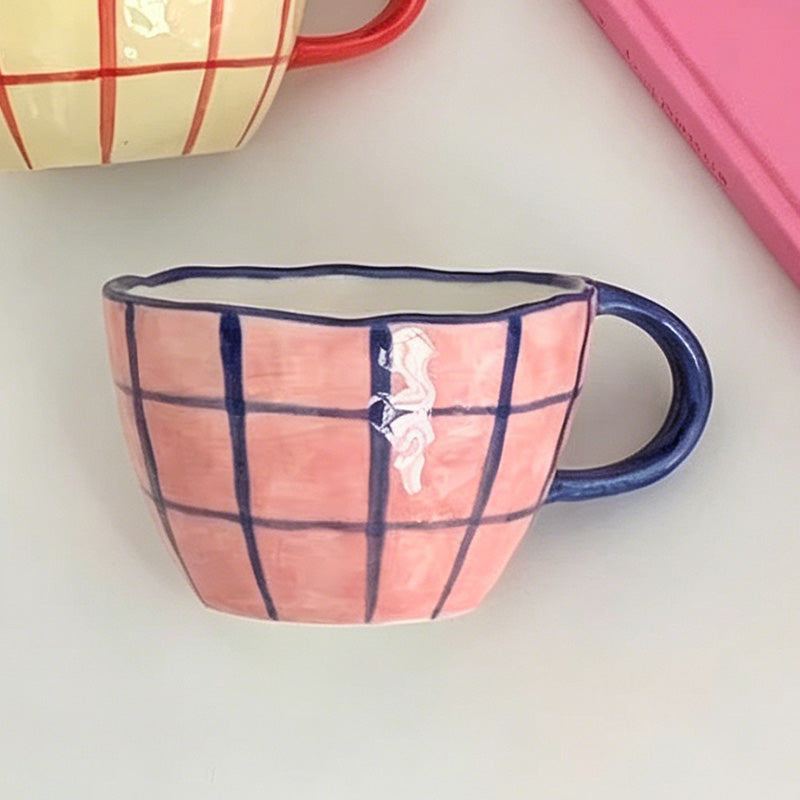 Hand Pinched Ceramic Plaid Bre - Shopdayla Wholesale - #9346
