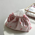 Pink Plaid Bowknot Drawstring - Shopdayla Wholesale - #8466