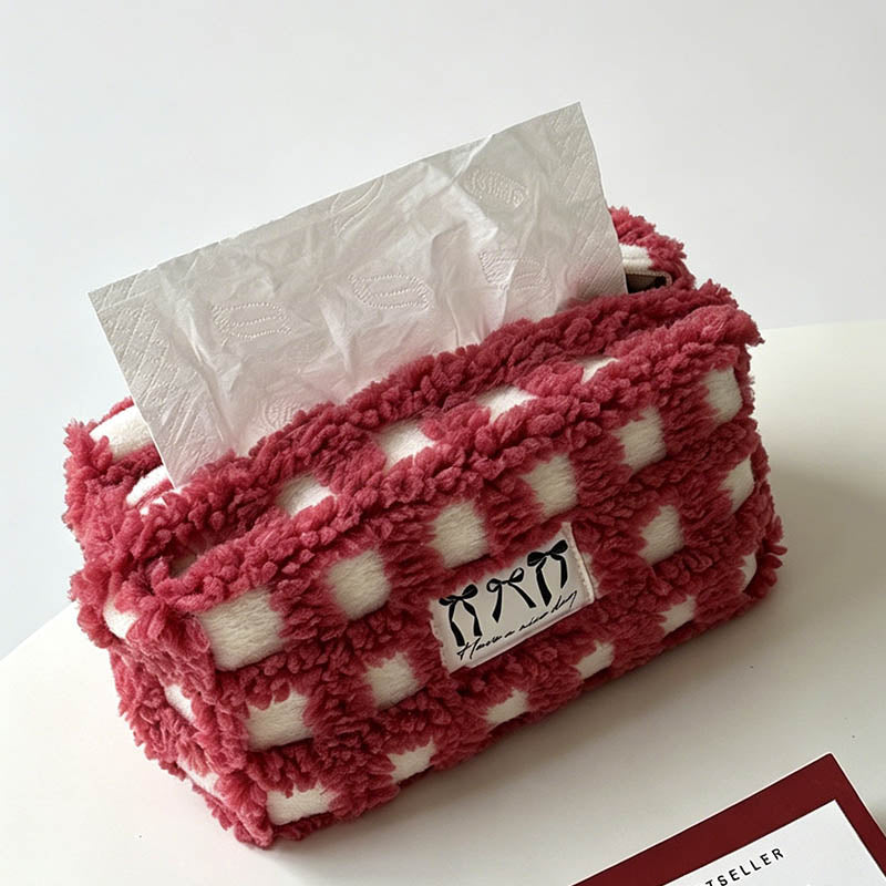 Festive Gingham Plush Tissue B - Shopdayla Wholesale - #0002