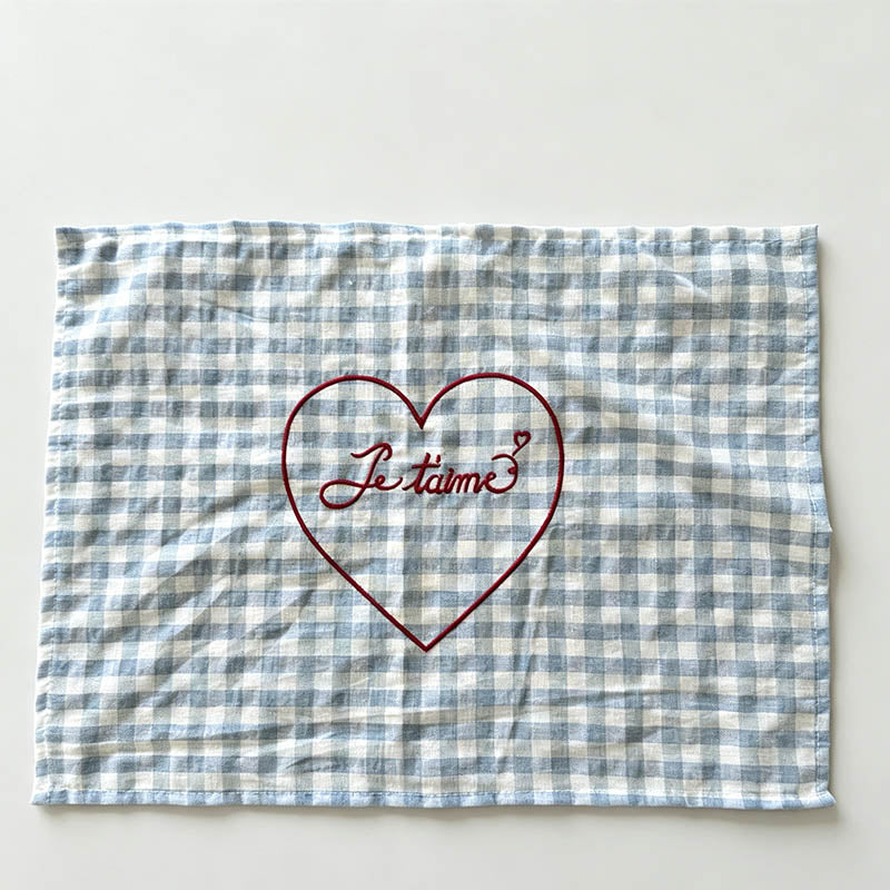 Elegant Heart Embroidered Blue - Shopdayla Wholesale - #8034