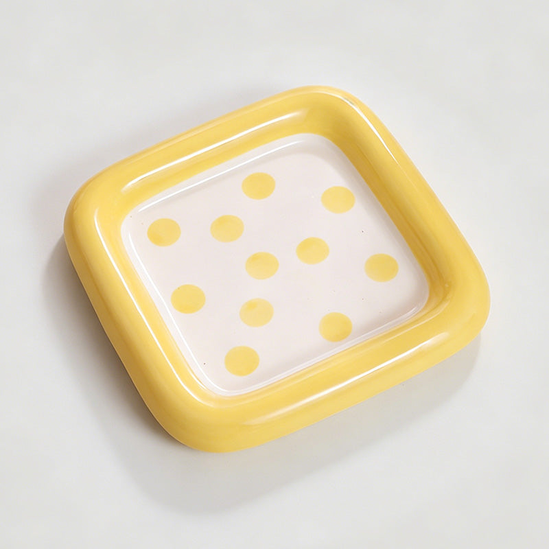 Square Ceramic Polka Dot Desse - Shopdayla Wholesale - #3250