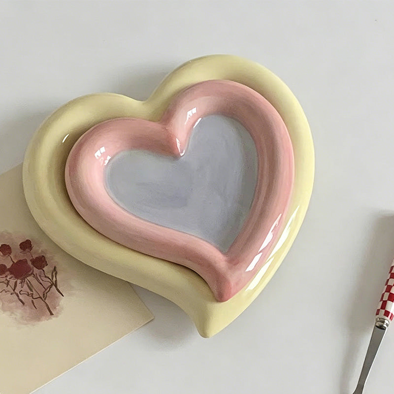 Heart Ceramic Dessert Plate - Shopdayla Wholesale - #6178