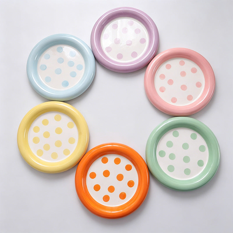 Hand Painted Polka Dot Round C - Shopdayla Wholesale - #6978