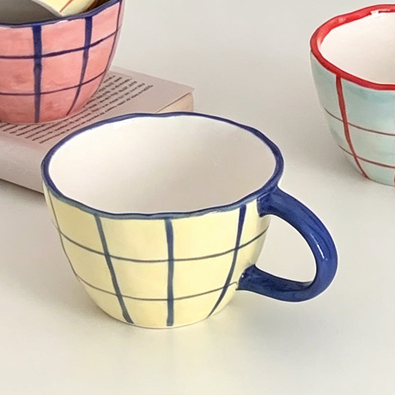 Hand Pinched Ceramic Plaid Bre - Shopdayla Wholesale - #2114