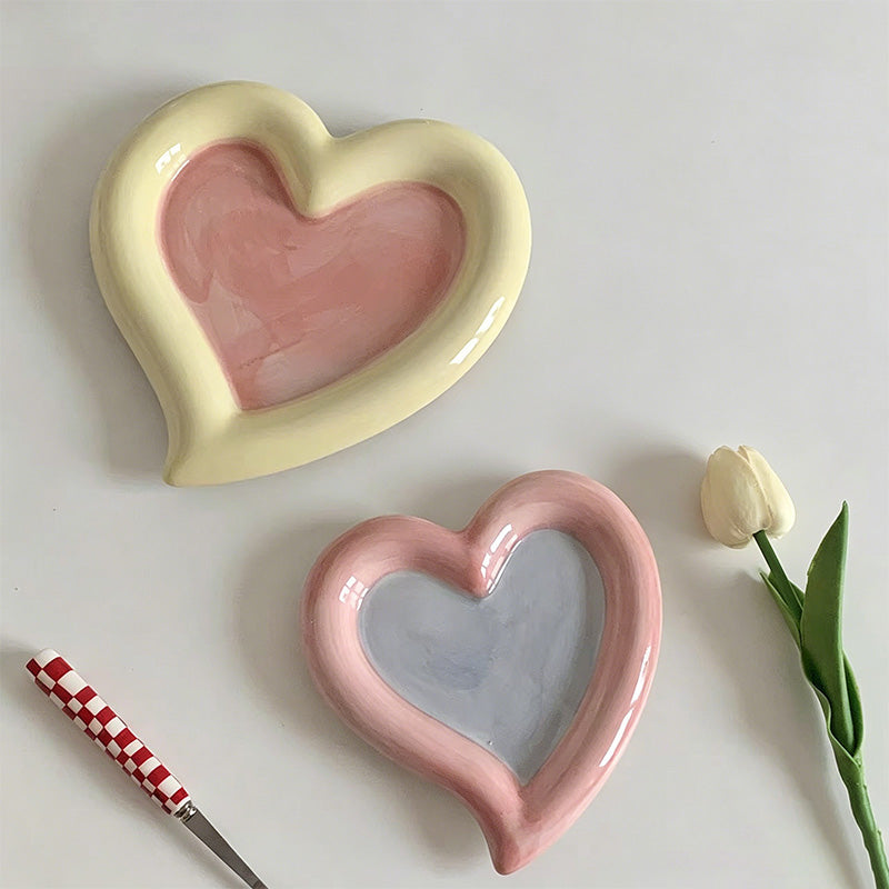 Heart Ceramic Dessert Plate - Shopdayla Wholesale - #1714