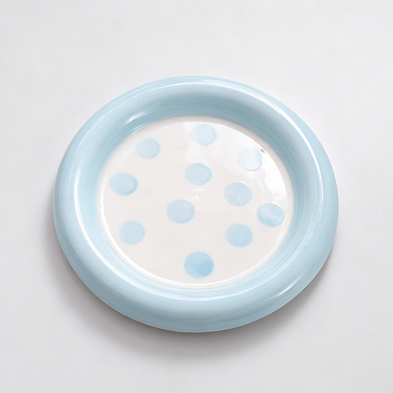 Hand Painted Polka Dot Round C - Shopdayla Wholesale - #8050