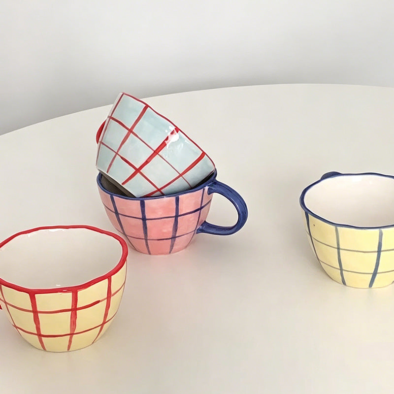 Hand Pinched Ceramic Plaid Bre - Shopdayla Wholesale - #3810