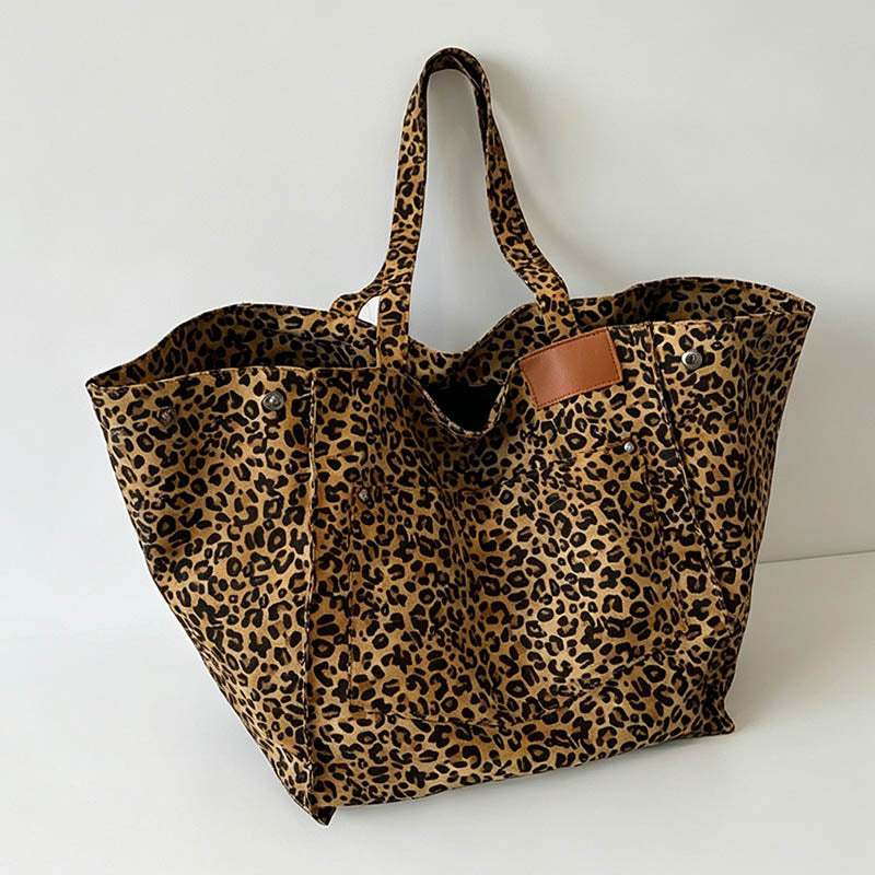Leopard Print Oversized Tote Bag