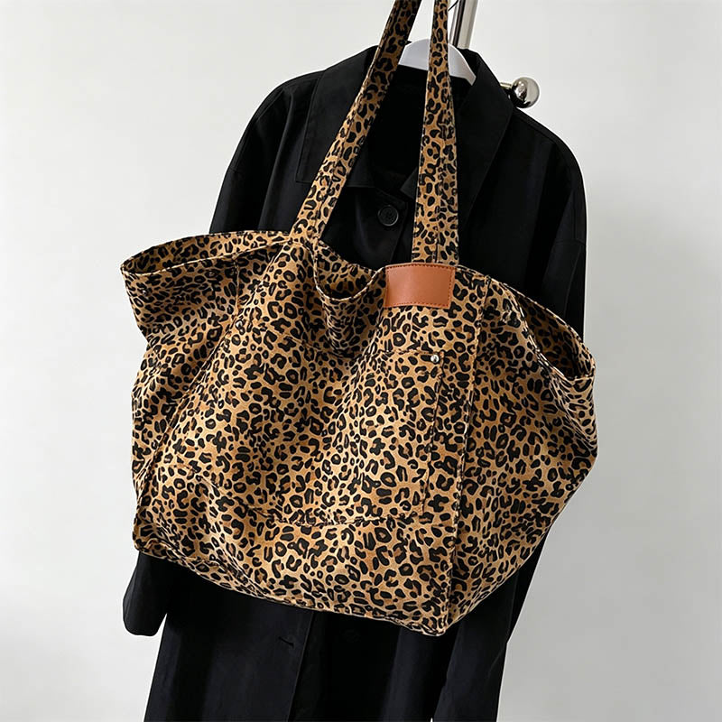 Leopard Print Oversized Tote Bag