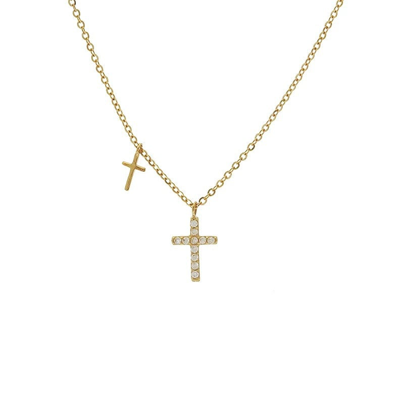 Double Cross Pendant Necklace - Shopdayla Wholesale - #0898