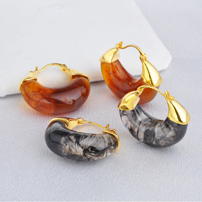 Amber Hoop Earrings