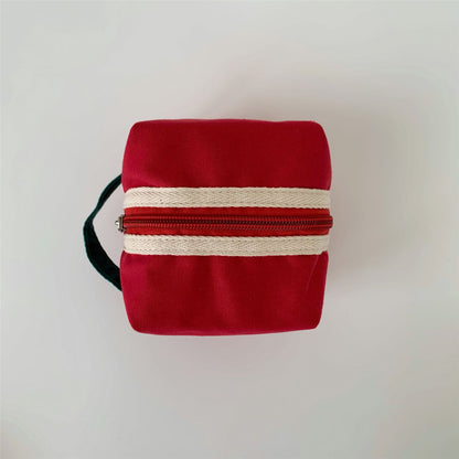 Everyday Color Block Striped Plush Pouch