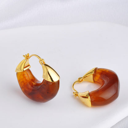 Amber Hoop Earrings