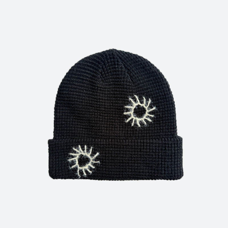 Sun Emblem Knit Beanie