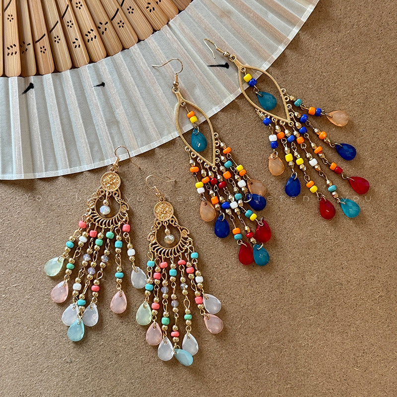 Retro Ethnic Boho Tassel Pearl - Shopdayla Wholesale - #8802