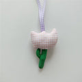 Gingham Tulip Bag Charm Keycha - Shopdayla Wholesale - #0194