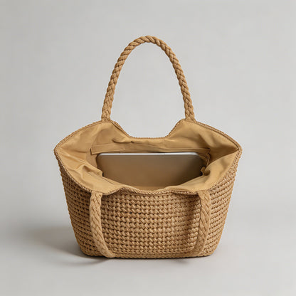 Summer Striped Straw Tote Bag - Shopdayla Wholesale - #6802