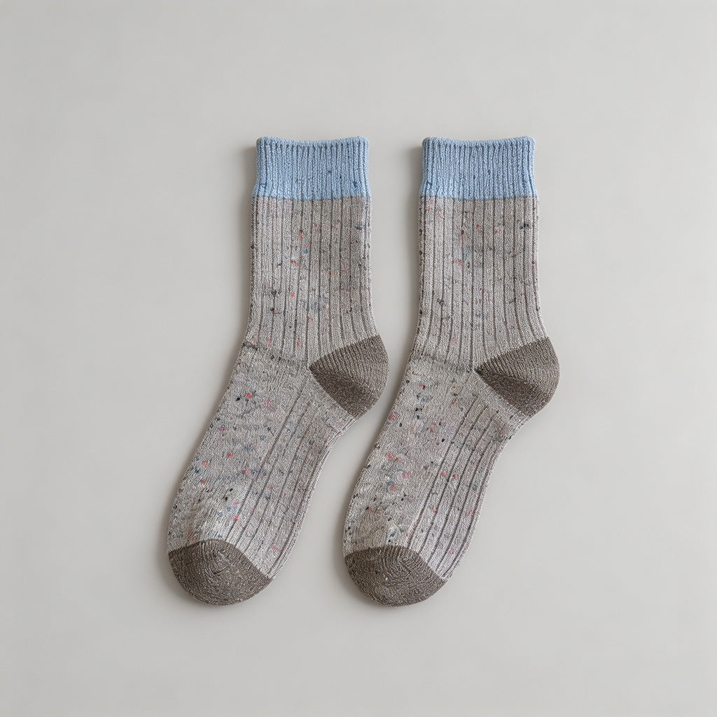 Speckled Yarn Colorblock Crew - Shopdayla Wholesale - #8146