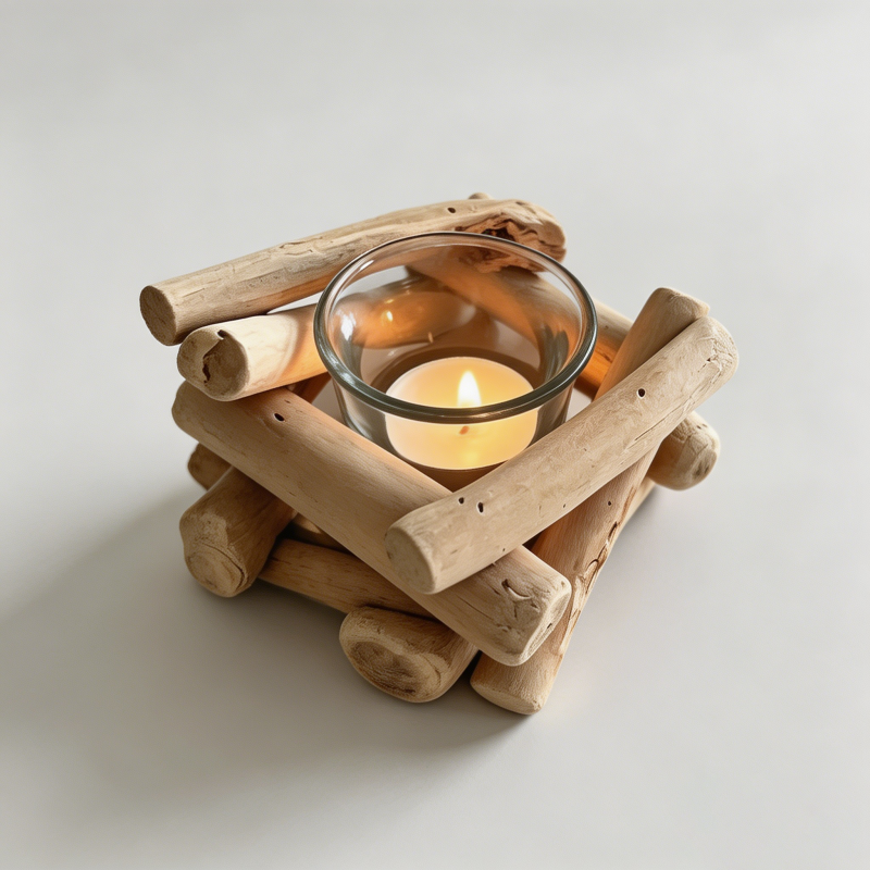 Vintage Driftwood Candle Holde - Shopdayla Wholesale - #4610