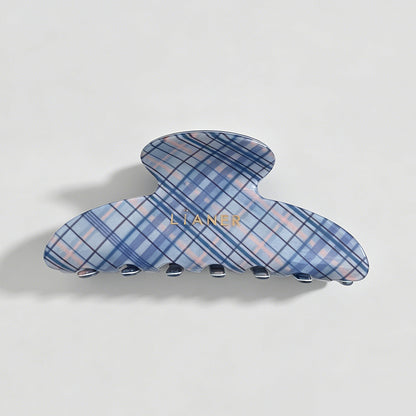 Fresh Blue Plaid Claw Clip
