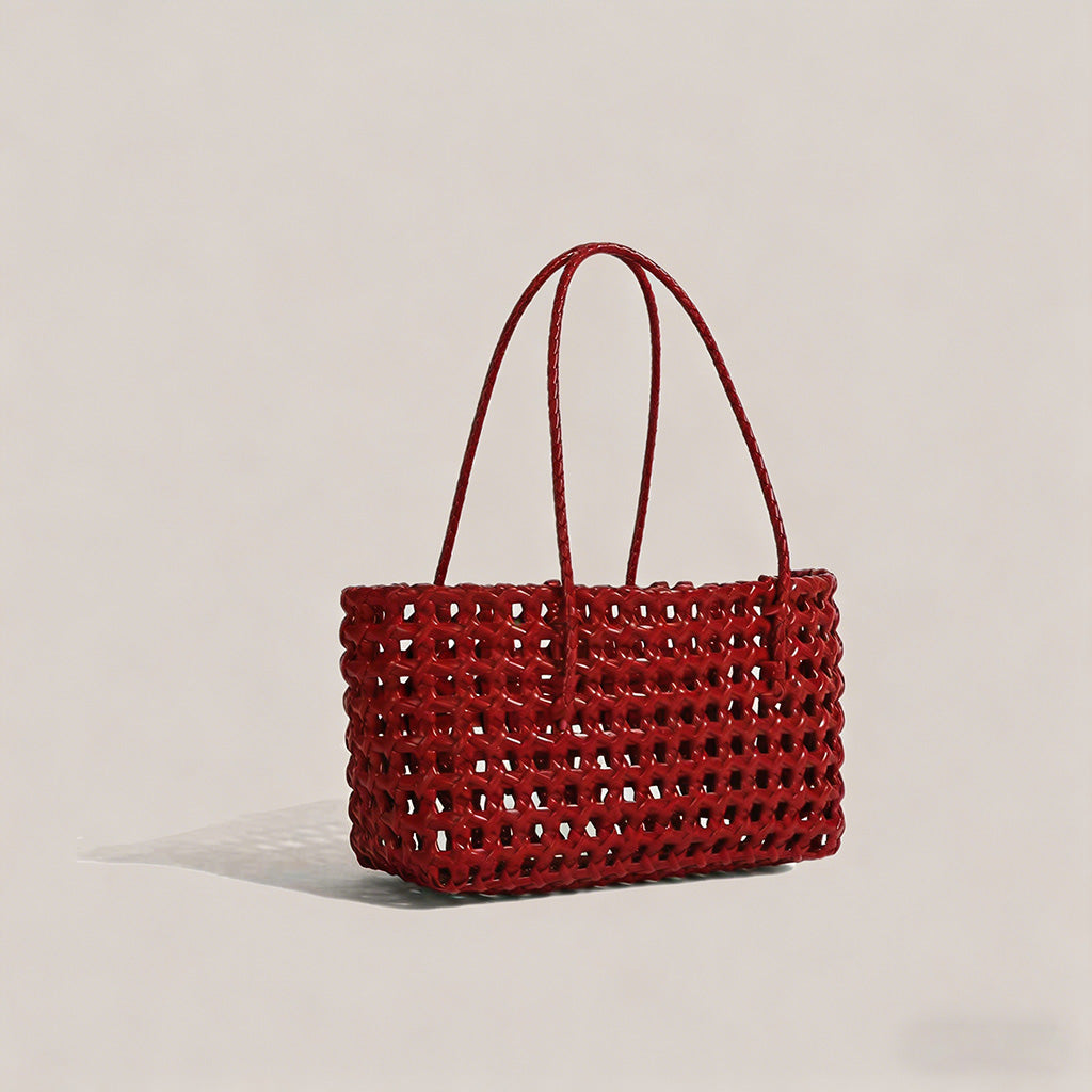 Solid Color Woven Hollow Tote - Shopdayla Wholesale - #5346
