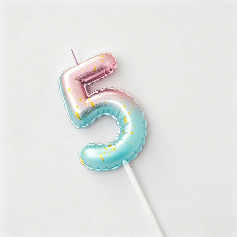 0-9 Gradient Balloon Style Number Birthday Candles