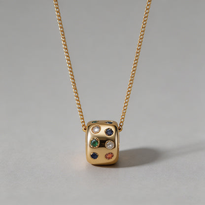 Multicolor CZ Barrel Pendant N - Shopdayla Wholesale - #4754
