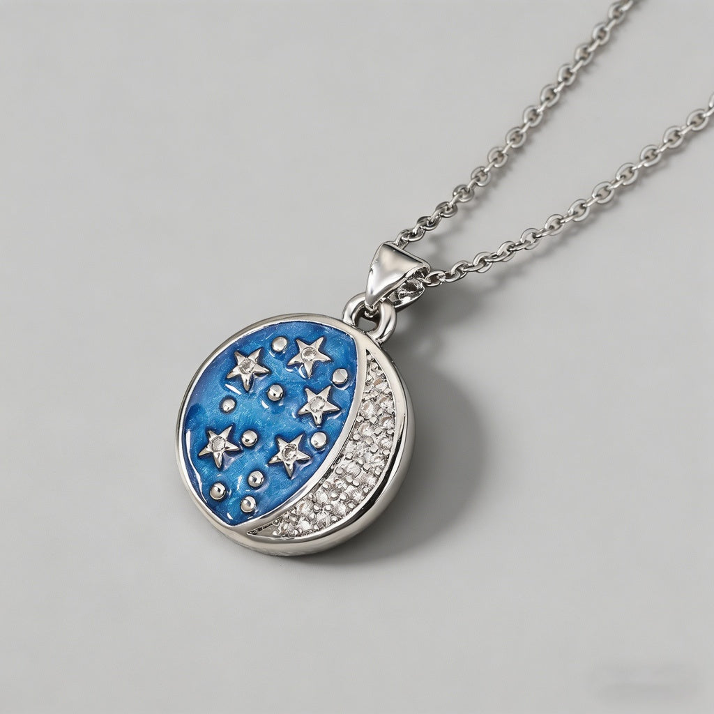Celestial Sun Moon Star Enamel - Shopdayla Wholesale - #6946