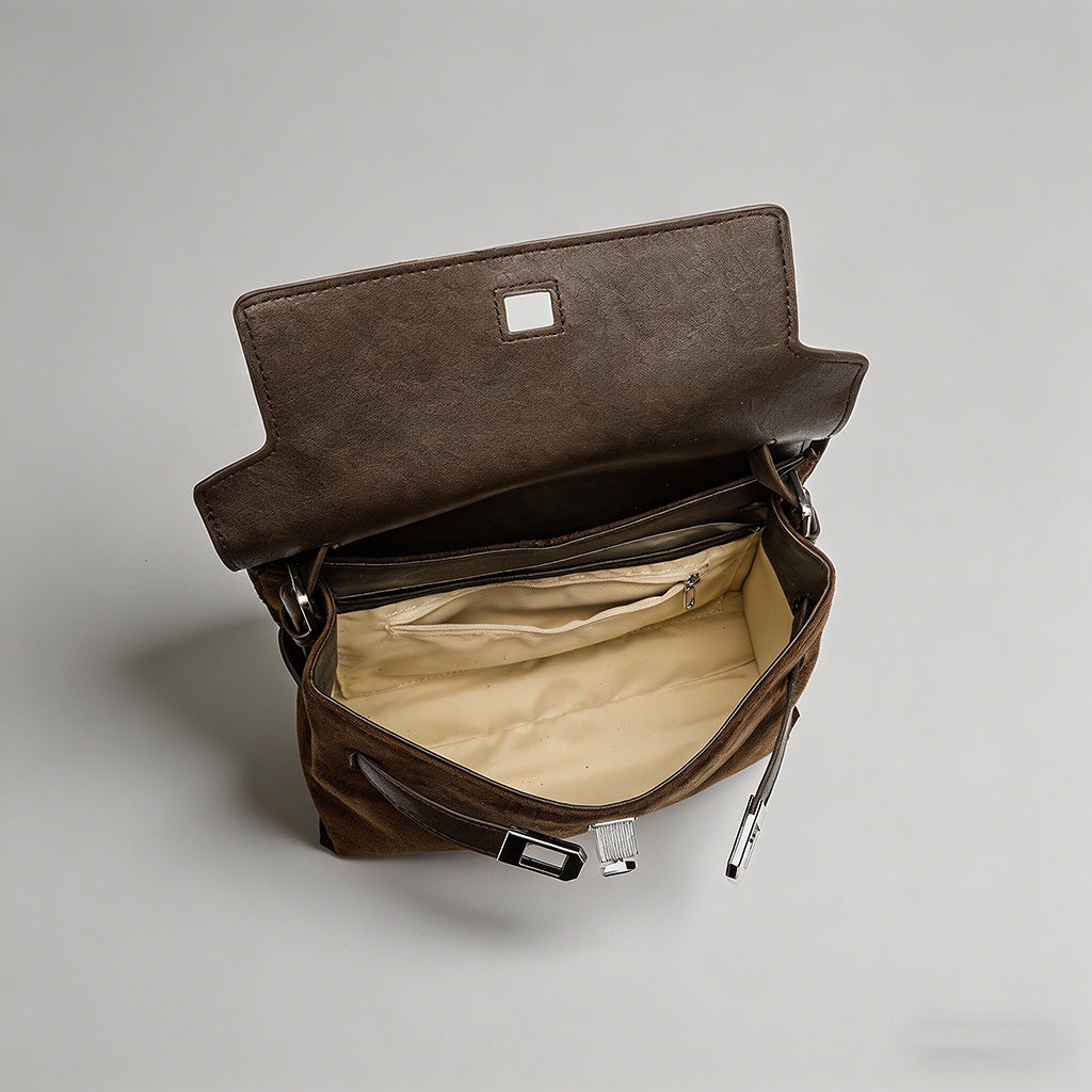Suede & Leather Flap Shoulder - Shopdayla Wholesale - #0754