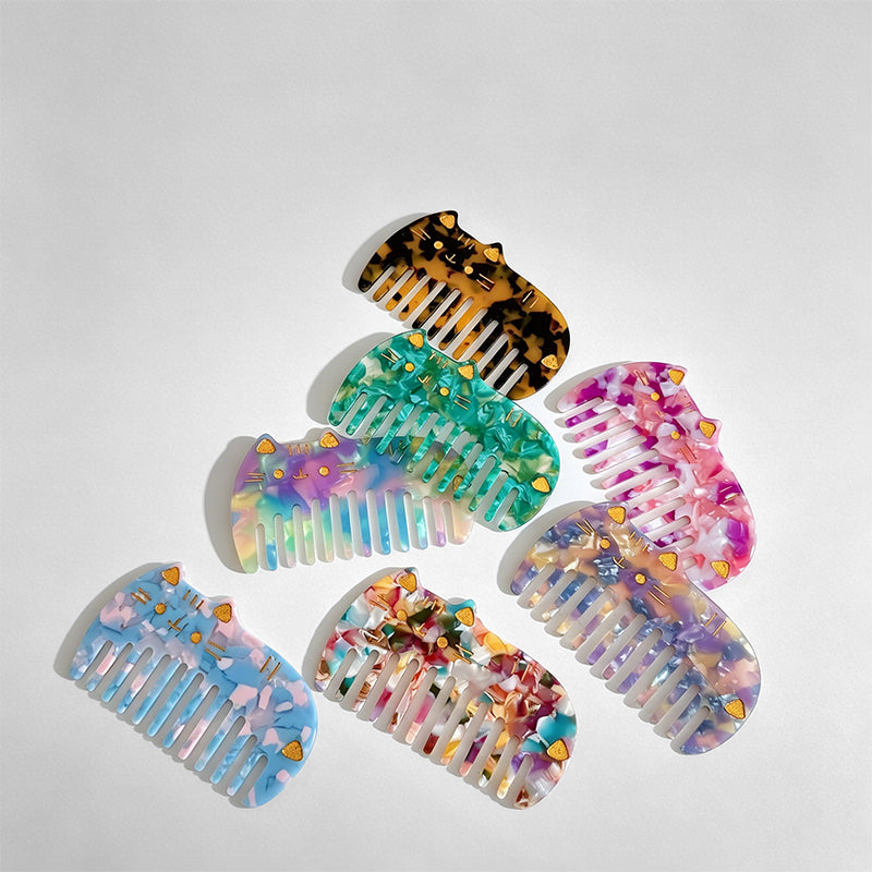 Cat-Shaped Acetate Wide Tooth - Shopdayla Wholesale - #6354