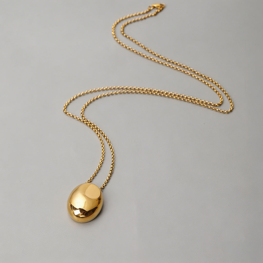 Minimalist Gold Egg Pendant Ne - Shopdayla Wholesale - #8834