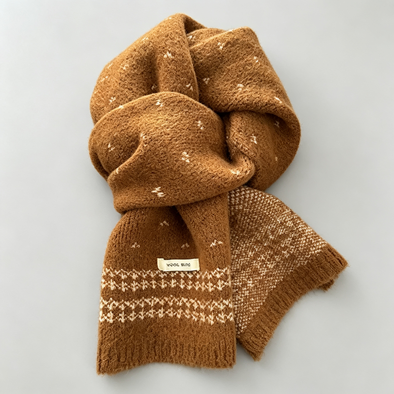 Knit Wool Blend Warm Scarf