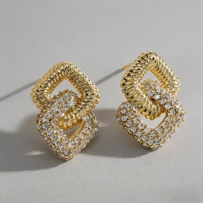 Hoop & Interlock Diamond-Shape - Shopdayla Wholesale - #8274