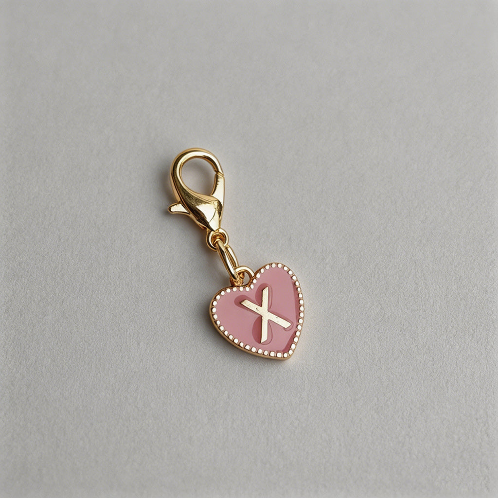 Heart Initial Keychain Charm - Shopdayla Wholesale - #4098