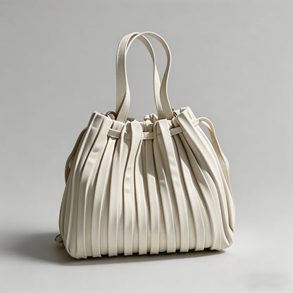 Vintage Pleated Drawstring Buc - Shopdayla Wholesale - #7522