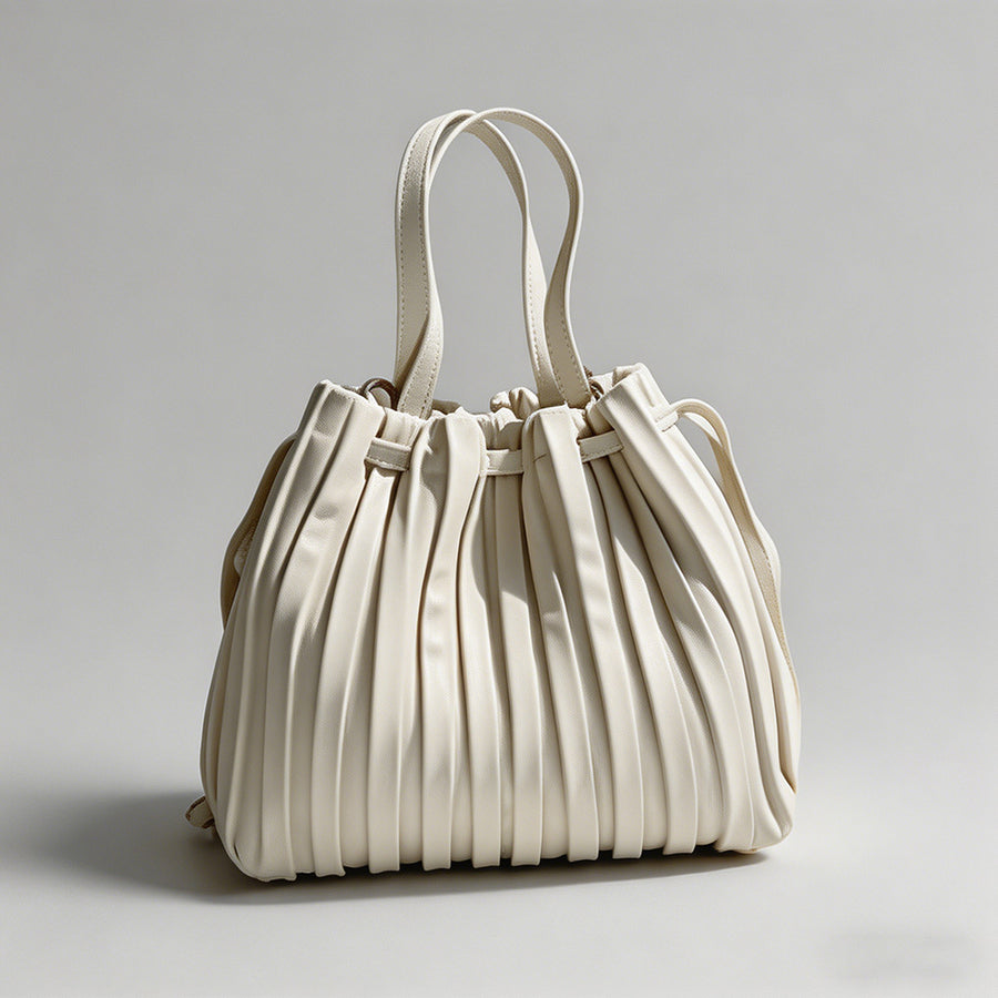 Vintage Pleated Drawstring Buc - Shopdayla Wholesale - #7522