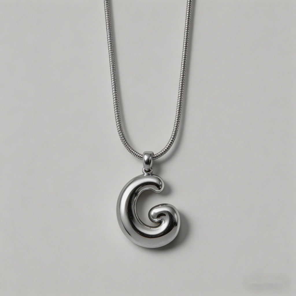 3D Bubble Letter Initial Neckl - Shopdayla Wholesale - #0818