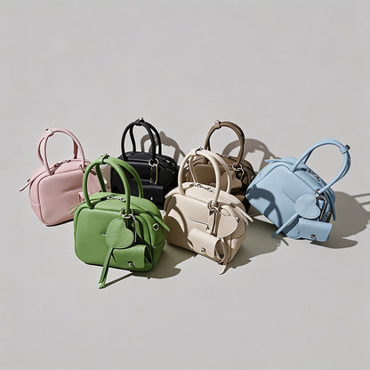 Boston-Style Mini Leather Bag - Shopdayla Wholesale - #5234