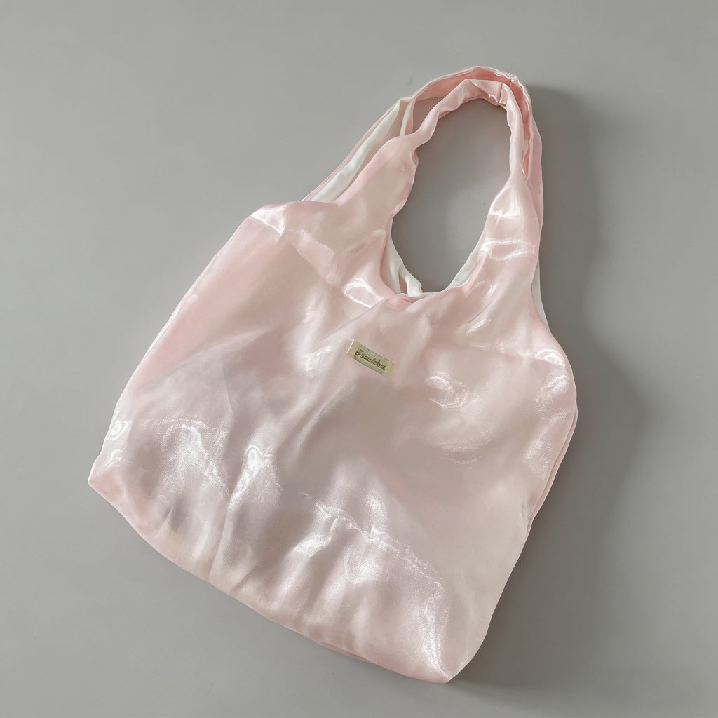 Shimmering Satin Hobo Tote Bag - Shopdayla Wholesale - #5026