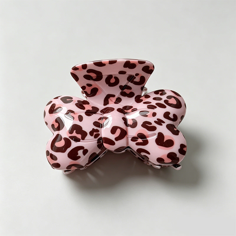 Sweet Cool Pink Leopard Bow Ha - Shopdayla Wholesale - #2402