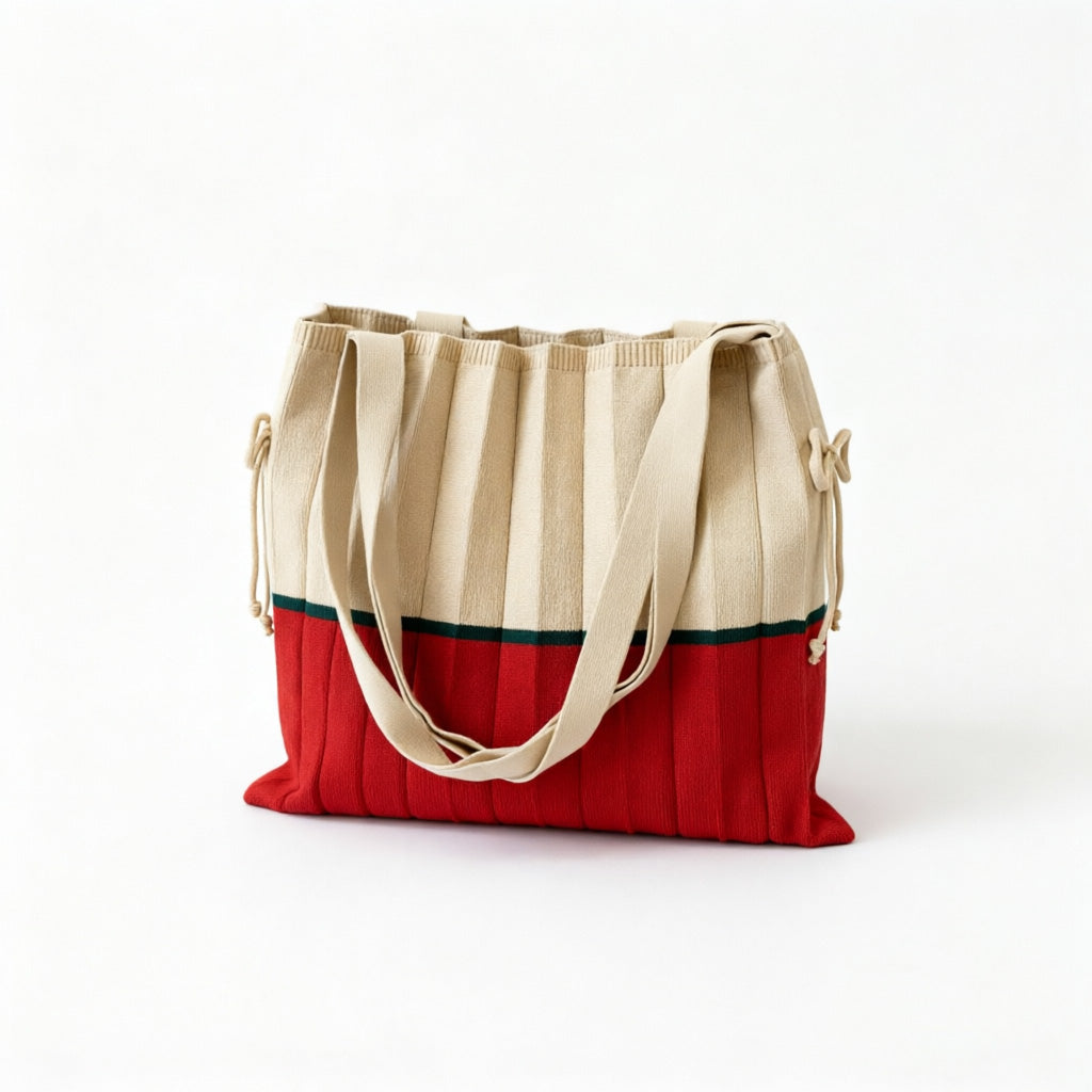 Pleated Knit Drawstring Bucket - Shopdayla Wholesale - #6754