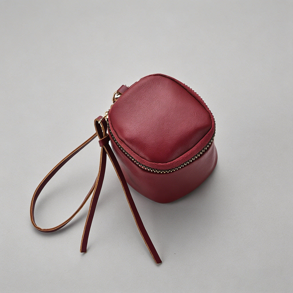 Mini Leather Cylinder Pouch - Shopdayla Wholesale - #1074