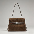 Suede & Leather Flap Shoulder - Shopdayla Wholesale - #5218