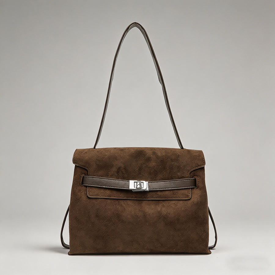 Suede & Leather Flap Shoulder - Shopdayla Wholesale - #5218